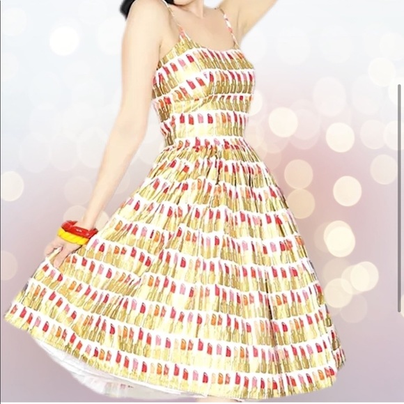 BERNIE DEXTER CHELSEA LIPSTICK PIN UP DRESS, RARE!!! XS - Picture 3 of 7